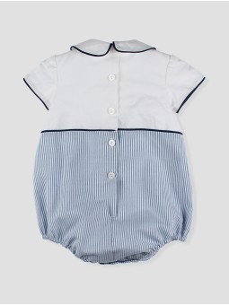 Baby Boy Romper with Dungaree Effect