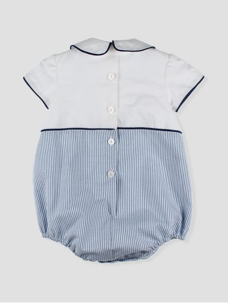 Baby Boy Romper with Dungaree Effect