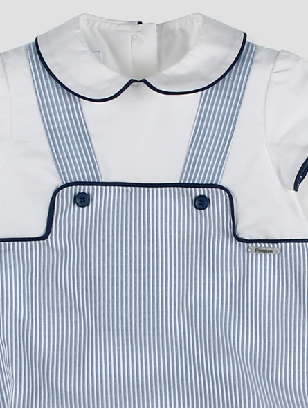Baby Boy Romper with Dungaree Effect