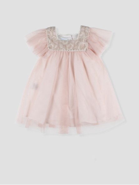 Vestido de tul para niña color azulina o rosa
