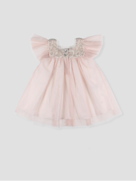 Vestido de tul para niña color azulina o rosa