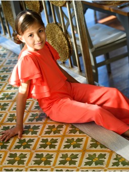Coral girl jumpsuit