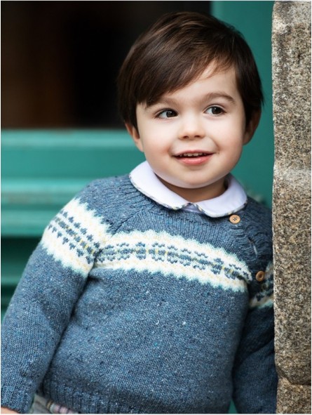Flecked jumper with fretwork